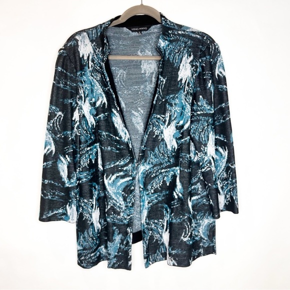 Ming Wang | Bracelet Sleeve Jacquard Jacket L - Picture 2 of 4